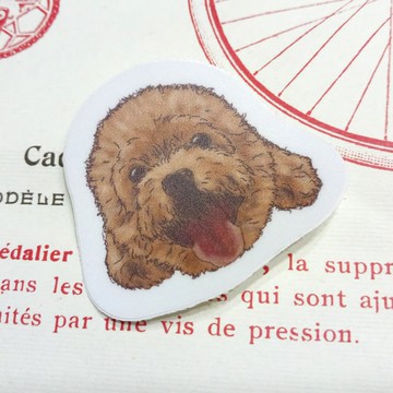 素描系列~紅貴賓-防水貼紙(1入)