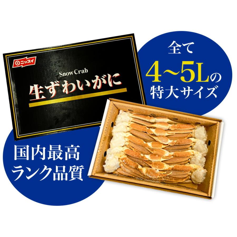 生 ズワイガニ ニッスイ 黒箱 2kg  5L 特大サイズ セクション かに カニ 蟹 ずわい 日水 グルメ お取り寄せ カニすき 蟹鍋