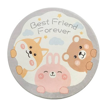 喬木居家 Arbor Home 圓形仿羊絨地毯  80cm  萌寶探頭 多色