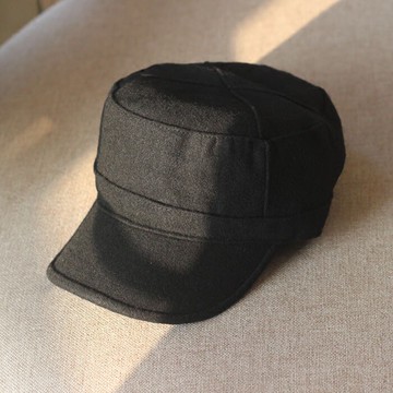 小辣椒時尚毛呢軍帽平頂帽子 韓版帽子女士休閑帽女帽秋冬帽1入