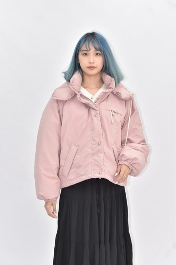 (2XL) simple park 韓牌下擺抽繩粉色外套