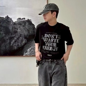 『GOAT』 短袖 上衣 衣服 2色 寬鬆 落肩 情侶 男女 短TEE 韓國 蝴蝶