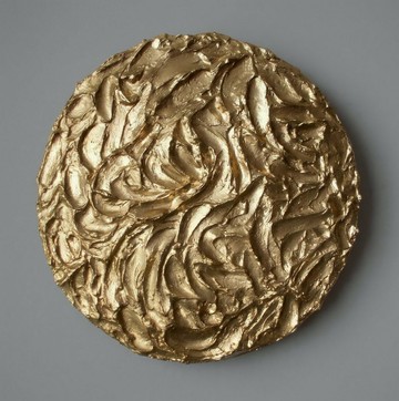 金色圓形裝飾板 雕塑牆飾  3D立體裝飾板 金色抽象藝術