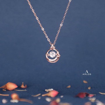 閃爍星光跳動頸鏈 (玫瑰金)