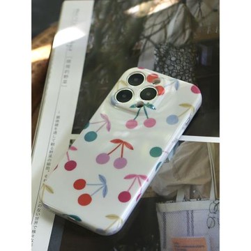 adultchild簡約可愛櫻桃簡約蘋果17promax手機軟殼16Pro精孔全包鏡頭14plus硅膠軟殼少女心15小眾原創設計ins