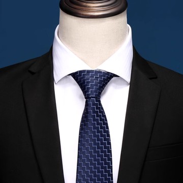 領帶8cm手打領帶偉明上班波動銀絲寬領帶.Fuulai