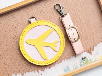 飛行棋 行李吊牌 好好縫 皮革DIY材料包 港產皮革 週年紀念 刻名