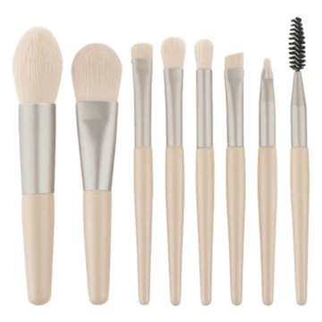 E.dot 迷你彩妝刷具8件組 外包裝16x10cm  米色  1組