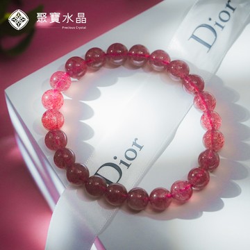 【草莓晶手鍊】水晶 金草莓 草莓晶 超七水晶 白水晶 手鍊 聚寶水晶