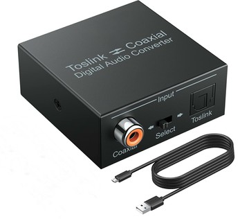 【易控王】Digital 2-Way Audio Converter光纖轉同軸 同軸轉光纖 音源轉換器(50-510)無變