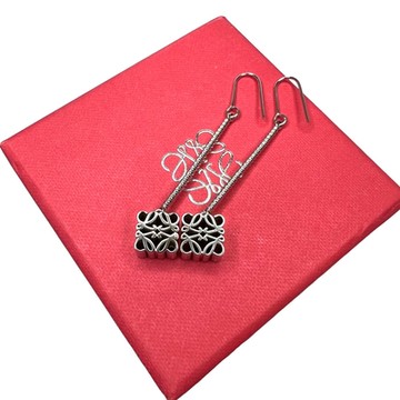 LOEWE 羅威 Anagram Drop 花紋 鍍銠紋銀 吊墜 耳環