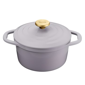 Tefal 特福 IH電磁爐適用Air雙耳鑄鐵鍋 法國薰衣草紫 1個 20cm