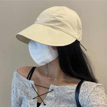 趙露思同款素顏街拍漁夫帽子女防紫外線大頭圍遮陽大檐帽透氣薄款