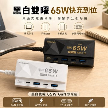 🚀隔日到貨，白曜GaN 65W充電站｜UB08 iPhone快充器 PD 65W Type-C USB 延長線 多孔充電