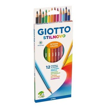 Giotto  嬰幼兒安全美術用品 Stilnovo 學用六角彩色鉛筆 12色 (GO2565)