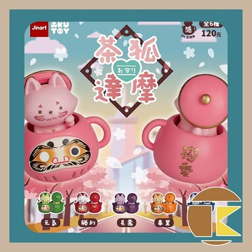 【12月預購】JINART x Akutoy 茶狐達摩6代-祈福 盒玩公仔 一中盒6入 收藏推薦｜愛蛋客