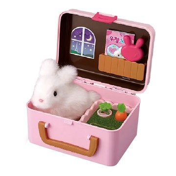 MIMI WORLD 我的秘密小兔 電動玩偶 附便攜式小屋  29cm  粉紅色  1盒