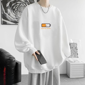 M-8XL 大尺碼男裝 大學T 圓領衛衣 男秋冬新款 加厚 百搭 簡約 字母印花 套頭無帽ins圓領衛衣男