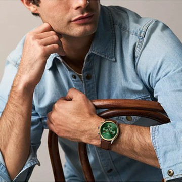 【FOSSIL】限時9折↘Fenmore 經典三眼計時手錶 咖啡色真皮錶帶 44MM BQM7122