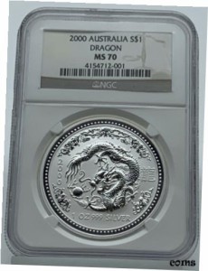 アンティークコイン コイン 金貨 銀貨 NGC MS Year of the Dragon oz .999 Fine Silver Lunar Australia Coin