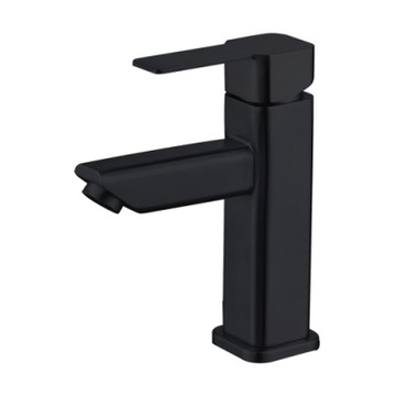 Homeicon 不鏽鋼單孔面盆龍頭(啞黑)