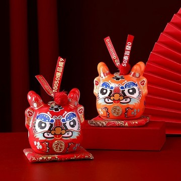 ✨🎇可開發票#小擺件 存錢筒 存錢罐 陶瓷錢錢龍存錢罐 龍年桌麵擺件 吉祥物生肖錢罐 本命年生日禮物實用 交換禮物