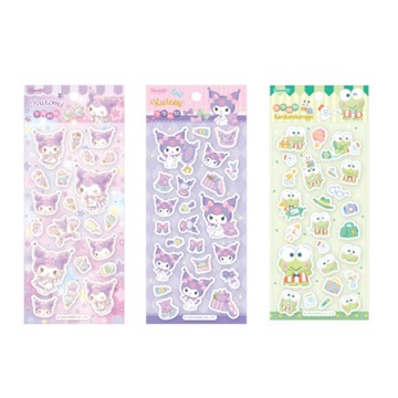 三麗鷗Sanrio 泡泡貼紙-大眼蛙/粉酷洛米/紫酷洛米