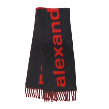 alexanderwang 羊駝毛羊毛混紡提花標誌圍巾