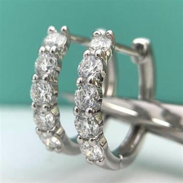 【米蘭精品】現貨+預購 頂級莫桑鑽石耳環925純銀耳環女耳針銀飾-清新甜美圓形排鑽耳扣女飾品74lr58