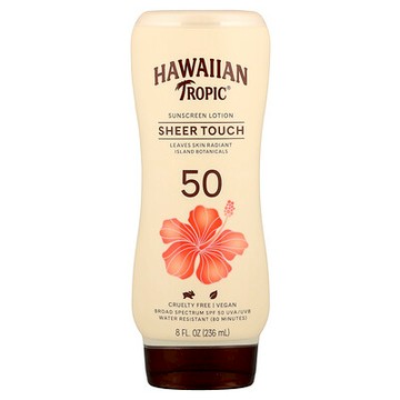 Hawaiian Tropic, 全粹觸感，抗曬乳，SPF 50，8 液量盎司（236 毫升）