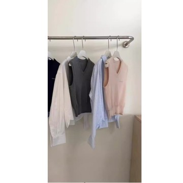 【巴黎精品】現貨+預購 針織套裝兩件套套裝-長袖襯衫V領背心女裝3色a1hj41