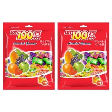 LOT100 綜合水果味QQ軟糖 添加純果汁  200g  2袋