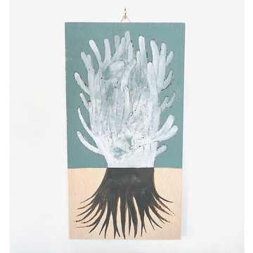 多肉植物的木刻藝術 原畫 植物畫 木頭雜貨 木工 模擬插畫 丙烯壓克力