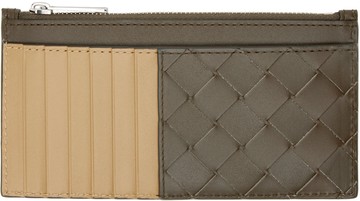 Bottega Veneta 棕色 & 黄褐色 Intrecciato Long Zippered 卡包