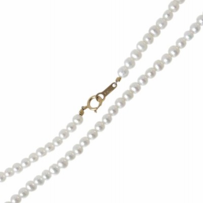 パールネックレス ベビーパール 淡水真珠×留め具K18 首周り約40cm  