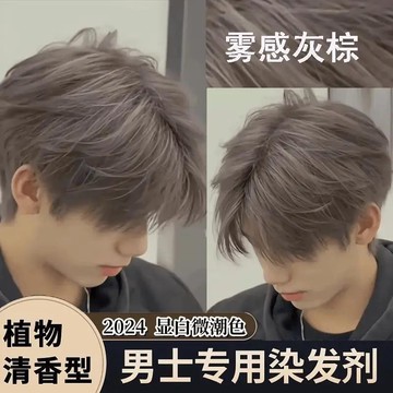 🔥臺灣出貨🔥霧感灰棕男士染髮顯白2025流行色專用染髮劑學生黑茶在家無刺激免染劑 染髮 染髪膏 天然無刺激染發