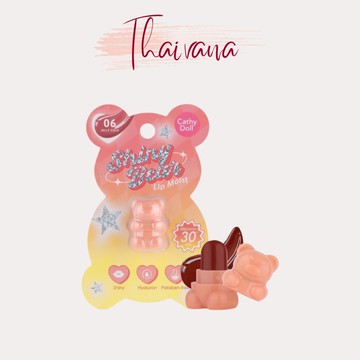 Thaivana🇹🇭泰國Cathy Doll 凱蒂娃娃 閃亮小熊造型唇膏 迷你口紅 保濕滋潤口紅 潤唇膏 1.1g