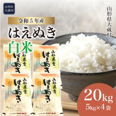 ふるさと納税 大蔵村 令和5年産 はえぬき  20kg　山形県大蔵村