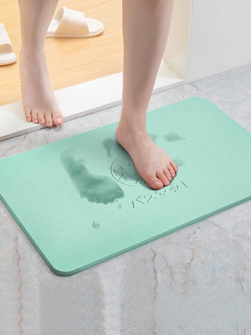 日本巖崎硅藻土地墊浴室防滑墊 吸水防潮地墊速干硅藻泥腳墊