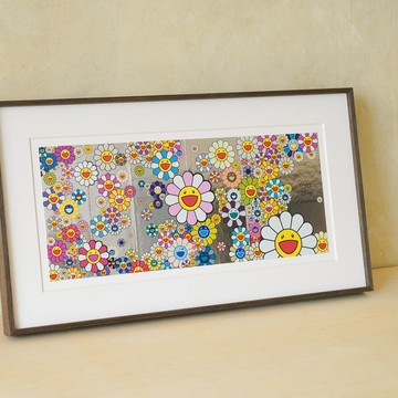 村上隆 Takashi Murakami｜Kaikai Kiki 立體卡【手工裱框】 - 霧金鋁框