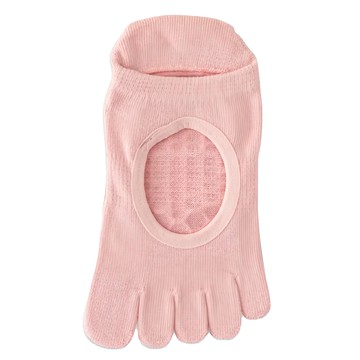 NICOFUN 愛定做 腳背簍空止滑瑜伽襪 女襪 FYK245TOE03 80g 2雙  22~24.5cm  粉