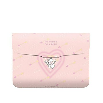 愛心兔子插畫筆電包適用於蘋果macbook15點6寸air13.3寸華為matebookD16聯想女小新14內袋pro保