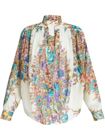 Blusa con stampa bouquet