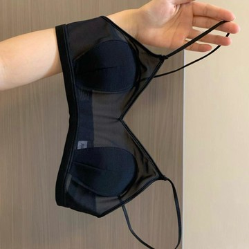 【WYZ】”你在風都很甜“法式內衣夏季薄款顯小胸不空兔耳杯交叉美背文胸