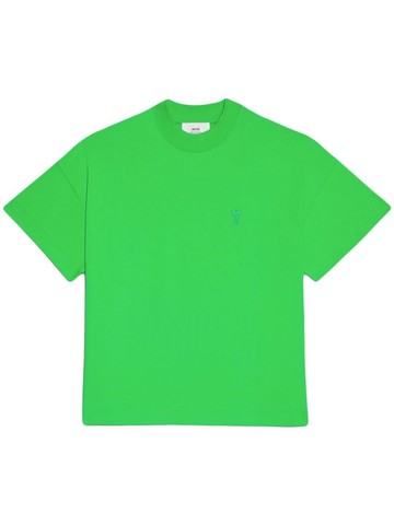 AMI Paris - organic-cotton drop-shoulder T-shirt - unisex - Organic Cotton - M - Green