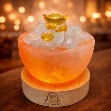 ¤臻藏館¤五行能量聚寶盆鹽燈 天然鹽燈 五色水晶 琉璃元寶  招財聚福  貴人相助 能量淨化 開運守財必備 開運能量滿載