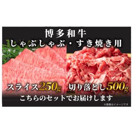 ふるさと納税 訳アリ！博多和牛しゃぶしゃぶすき焼き750gセット(スライス250g＋切り落とし500g) 福岡県田川市