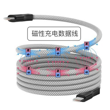 新款魔繩磁吸收納數據線pd超快充適用于蘋果華為type-c手機充電線