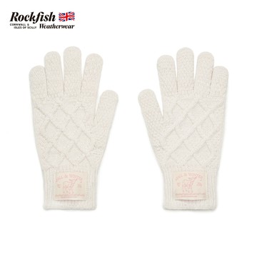 ROCKFISH DIAMOND CABLE GLOVES 鑽石編織手套 冬季 保暖 象牙白色