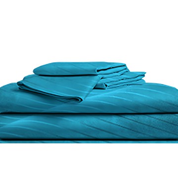 A-nice 雅妮詩 精梳純棉床包 60支棉/300-500針密度  加大  E10緹花幻藍